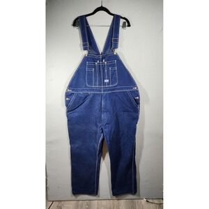 Big Smith Overalls Mens 48x30 Blue Denim Bib Carpenter Utility Workwear Jeans